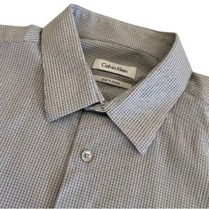 Calvin Klein | Light Grey & Black Button-Down Dress Shirt | Size 16.5